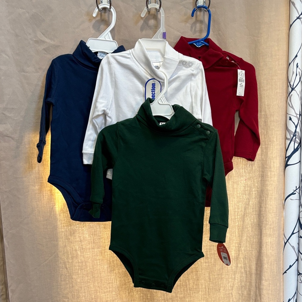 Long-Sleeve Turtleneck One-Piece Bodysuit - assorted Brands and colors